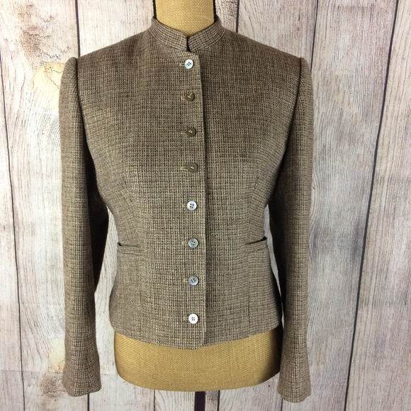 Evan Picone Jackets & Blazers - Evan-Picone Brown Tweed Button Down Blazer Sz 8?